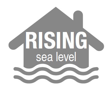 Rising sea level icon