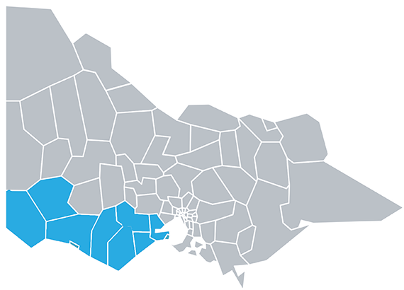 Climate Resilient Communities of the Barwon South West; Glenelg, Southern Grampians, Moyne, Warrnambool, Corangamite, Golden Plains, Colac Otway, Surf Coast Greater Geelong, and Queenscliff